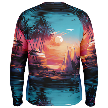 Chokefish™ Long Sleeve Every Day All Weather Trees&Boats Shirt Men's-008